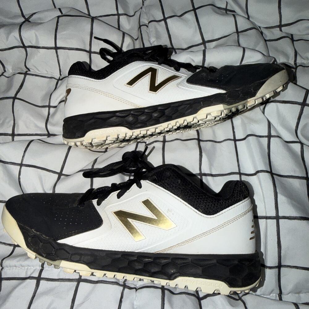 New Balance Women’s Black White Gold Athletic Shoes